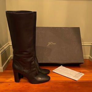 J CREW Slouchy Anya Boot in black leather, US Size 11! Practically brand new!